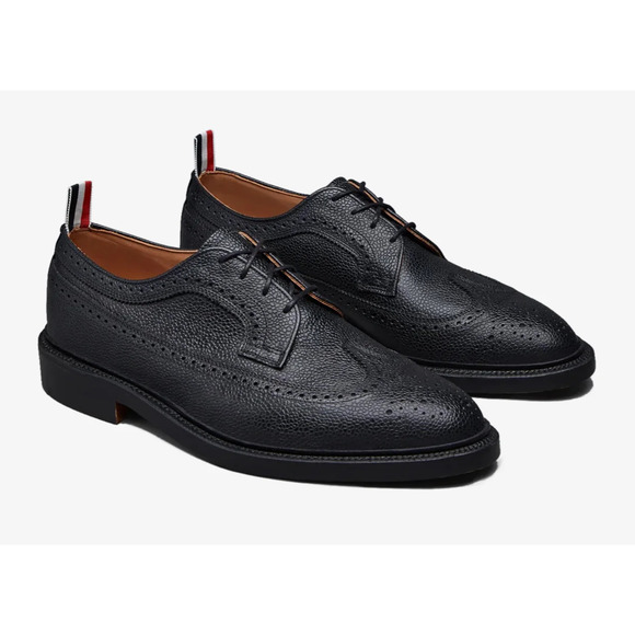 Thom Browne Black Leather Sole Longwing Derbys main image 5